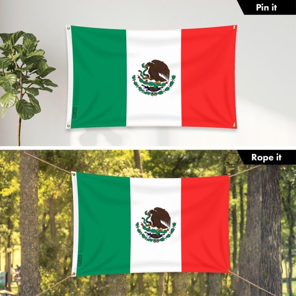 G128 Combo Pack: 6 Ft Tangle Free Aluminum Spinning Flagpole (Silver) & Mexico Mexican Flag 3x5 Ft, LiteWeave Pro Series Printed 150D Polyester, 4 Corner Brass Grommets | Pole with Flag Included - Image 6