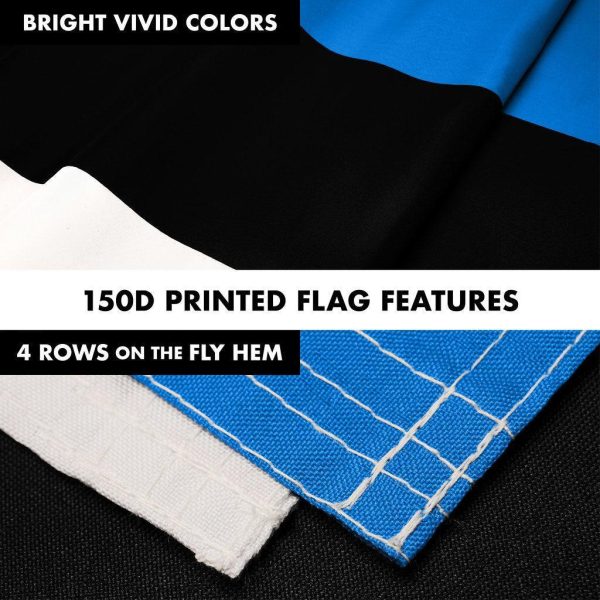 G128 Combo Pack: 6 Ft Tangle Free Spinning Flagpole (White) & Estonia Flag 3x5 Ft Printed 150D Polyester, Brass Grommets (Flag Included) Aluminum Flag Pole - Image 5