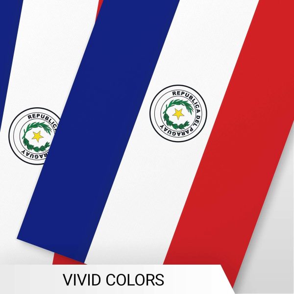 G128 Paraguay 	Paraguayan Bunting Banner | Flag 8.2 x 5.5 Inch, Full String 33 Feet | Printed 150D Polyester, Decorations For Bar, School, Festival Events Celebration - Image 6