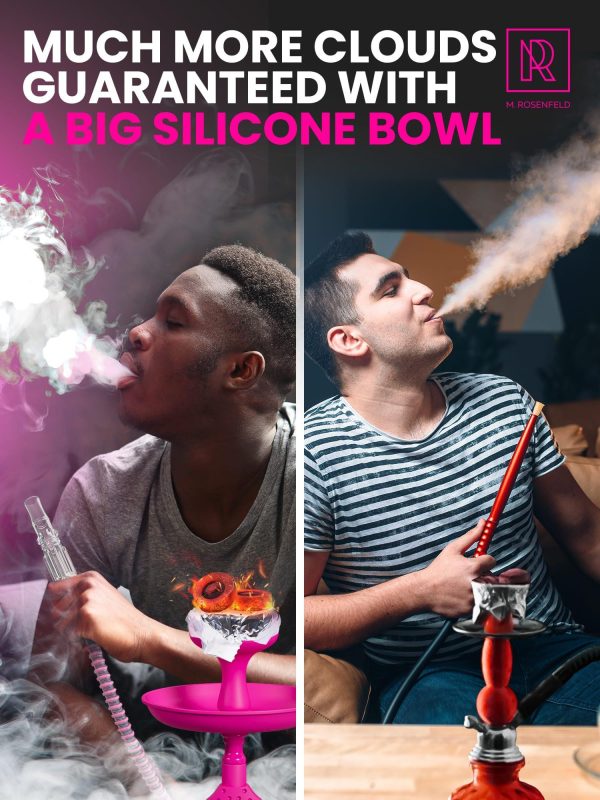 4 Hose Hookah set with everything   Pink Hookah 4 Hose Set – Pink Mini Hookah Party Set   Hookah Set 4 Hose with 50x Foil Big Silicone Bowl 10x Tips 4x Mouthpiece 4x Hookah Hose Tongs   Hookah Kit - Image 3