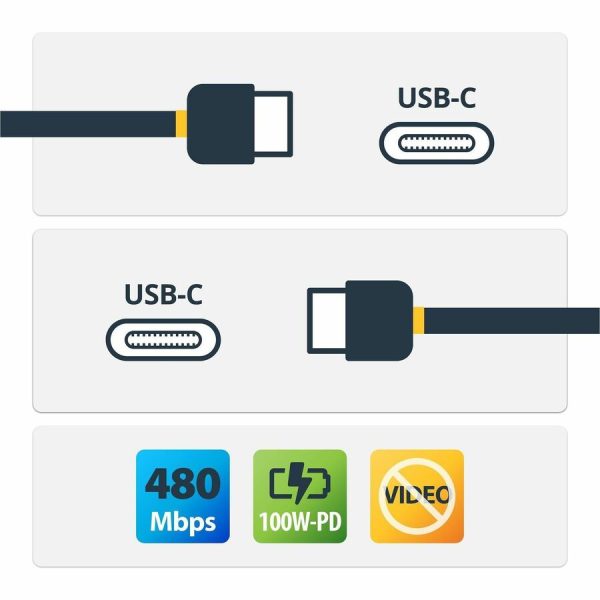 StarTech.com 2m 6 ft USB C to USB C Cable w/ 5A PD - M/M - White - USB 2.0 - USB-IF Certified - USB Type C Cable - USB C Charging Cable - USB C PD Cable - Image 2