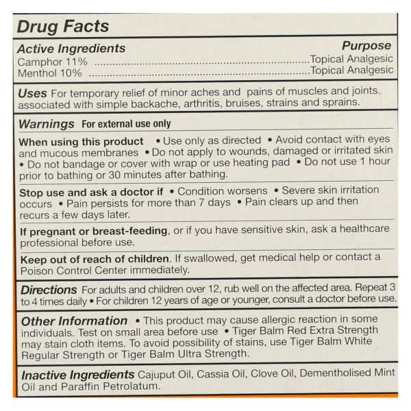 Tiger Balm Extra Strength Pain Relieving Ointment - 0.63 oz - Case of 6 - Image 3