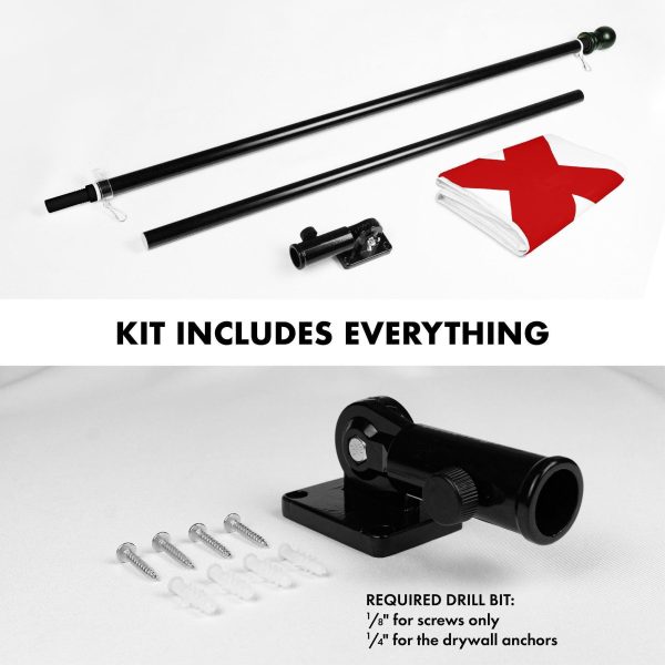 G128 Combo Pack: 6 Ft Tangle Free Aluminum Spinning Flagpole (Black) & Alabama AL State Flag 3x5 Ft, Double ToughWeave Series Double Sided Embroidered 210D Polyester | Pole with Flag Included - Image 2