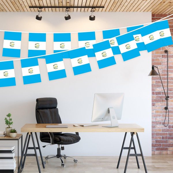 G128 Guatemala 	Guatemalan Bunting Banner | Flag 8.2 x 5.5 Inch, Full String 33 Feet | Printed 150D Polyester, Decorations For Bar, School, Festival Events Celebration - Image 3