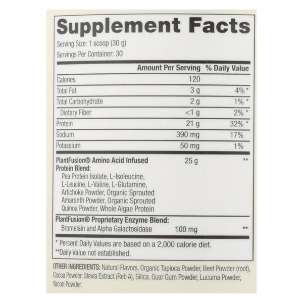 Plantfusion - Complete Protein - Chocolate Raspberry - 2 Lb. - Image 2