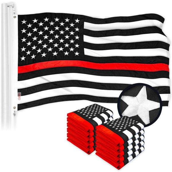Thin Red Line State Flag 3x5 Ft 10-Pack Embroidered Polyester By G128