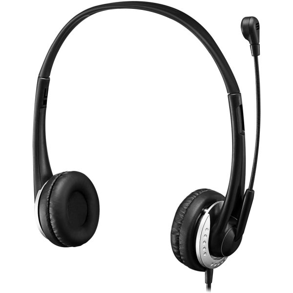 Adesso USB Stereo Headset with Adjustable Microphone- Noise Cancelling- Mono - USB - Wired - Over-the-head - 6 ft Cable -, Omni-directional Microphone - Black - Image 6