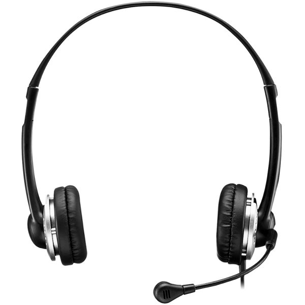 Adesso USB Stereo Headset with Adjustable Microphone- Noise Cancelling- Mono - USB - Wired - Over-the-head - 6 ft Cable -, Omni-directional Microphone - Black - Image 7