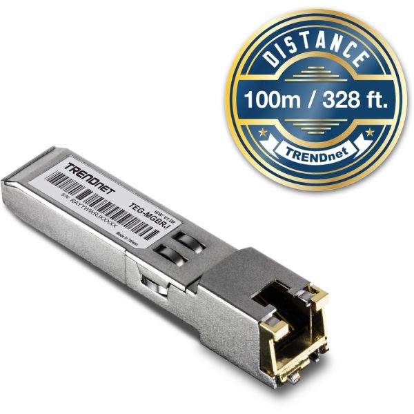 TRENDnet SFP to RJ45 1000BASE-T Copper SFP Module; TEG-MGBRJ; 100m (328 Ft.); RJ45 Connector; Hot Pluggable; Supports Data Rates Up to 1.25Gbps; IEEE 802.3ab Gigabit Ethernet; Lifetime Protection - Image 4