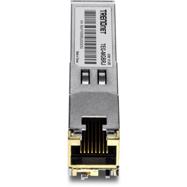 TRENDnet SFP to RJ45 1000BASE-T Copper SFP Module; TEG-MGBRJ; 100m (328 Ft.); RJ45 Connector; Hot Pluggable; Supports Data Rates Up to 1.25Gbps; IEEE 802.3ab Gigabit Ethernet; Lifetime Protection - Image 5
