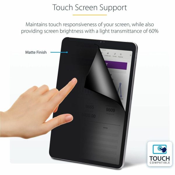 StarTech.com 4-Way Privacy Screen For 11-inch iPad Pro, For Portrait/Landscape Orientations, Touch-Enabled, +/- 30 Deg. View, Matte Finish - Image 5