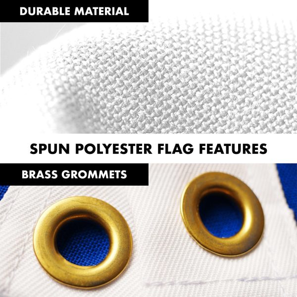 G128 Combo Pack: 5 Ft Tangle Free Spinning Flagpole (White) & Christian Flag 2.5x4 Ft Embroidered 220GSM Spun Polyester, Brass Grommets (Flag Included) Aluminum Flag Pole - Image 4