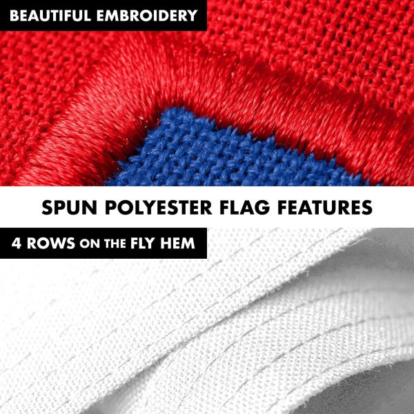 G128 Combo Pack: 5 Ft Tangle Free Spinning Flagpole (White) & Christian Flag 2.5x4 Ft Embroidered 220GSM Spun Polyester, Brass Grommets (Flag Included) Aluminum Flag Pole - Image 5
