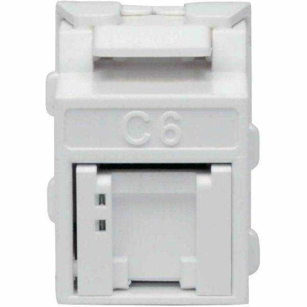 Eaton Tripp Lite Series Keystone Jack Cat6/Cat5e, RJ45, Shuttered, Dust Cap - Toolless, PoE/PoE+ Compliant, White, TAA - Image 4