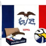 Iowa State Flag 210D Embroidered Polyester 3x5 Ft - Double Sided 3ply