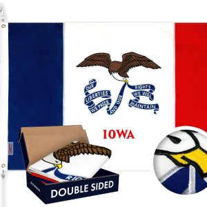Iowa State Flag 210D Embroidered Polyester 3x5 Ft - Double Sided 3ply