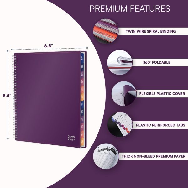 2025 Appointment Book & Planner   6.5 x 8.5 inches Large Tabbed Daily Hourly Weekly Planner Calendar & Schedule Book 30 Minute time Slots Business & Personal Planner Jan 2025  Dec 2025  Purple - Image 2