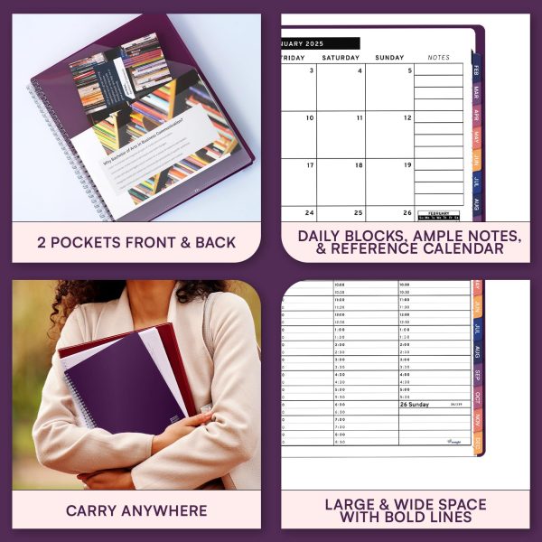 2025 Appointment Book & Planner   6.5 x 8.5 inches Large Tabbed Daily Hourly Weekly Planner Calendar & Schedule Book 30 Minute time Slots Business & Personal Planner Jan 2025  Dec 2025  Purple - Image 4