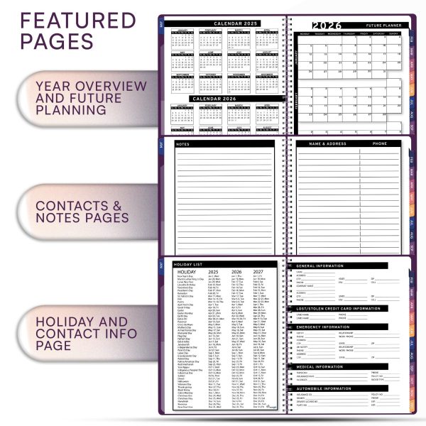 2025 Appointment Book & Planner   6.5 x 8.5 inches Large Tabbed Daily Hourly Weekly Planner Calendar & Schedule Book 30 Minute time Slots Business & Personal Planner Jan 2025  Dec 2025  Purple - Image 5