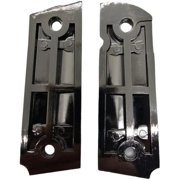 Full Size 1911 Metal Grips Panels Black with Nickel Accents Rampant Horse Design Compatible with Colt 1911 Government Models and Clones - Image 9