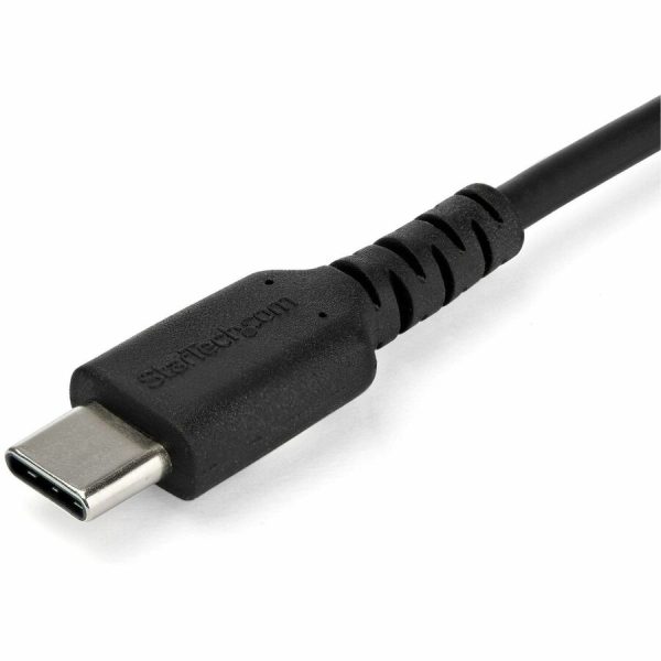 StarTech.com 1m USB C Charging Cable - Durable Fast Charge & Sync USB 2.0 Type C to C Charger Cord - TPE Jacket Aramid Fiber M/M 60W Black - Image 3