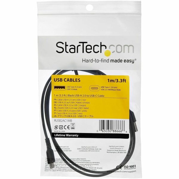 StarTech.com 1m USB C Charging Cable - Durable Fast Charge & Sync USB 2.0 Type C to C Charger Cord - TPE Jacket Aramid Fiber M/M 60W Black - Image 5