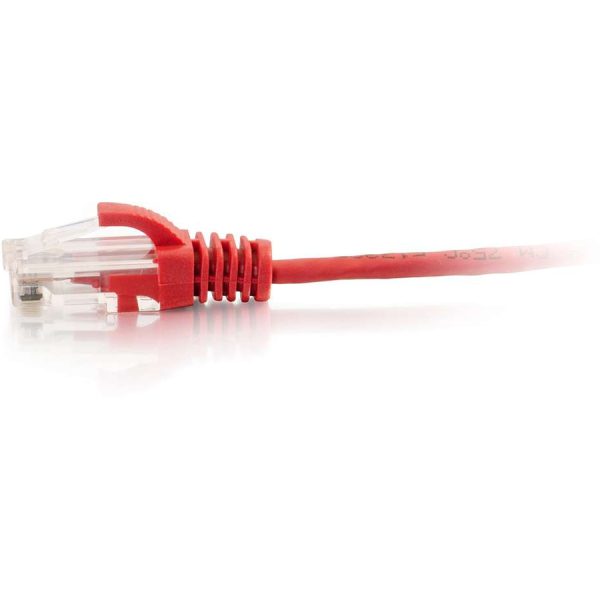C2G 1ft Cat6 Snagless Unshielded (UTP) Slim Ethernet Cable - Cat6 Network Patch Cable - PoE - Red - Image 2