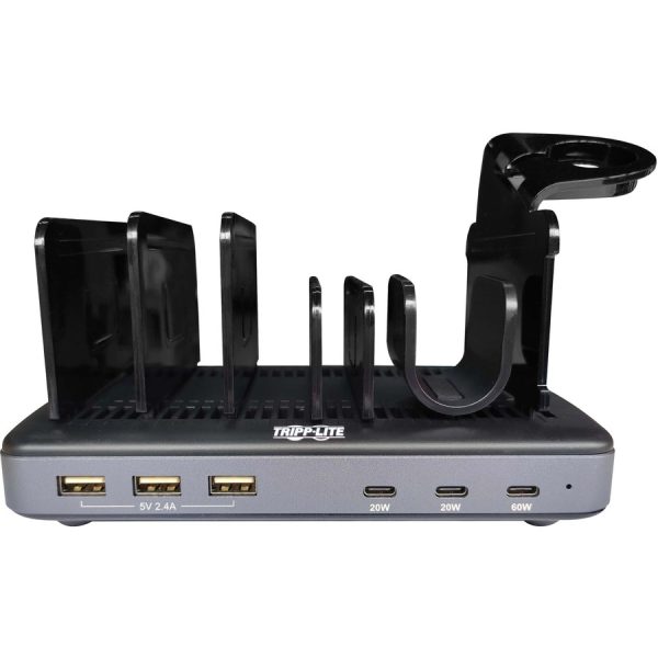 Eaton Tripp Lite Series 120W Multi-Device Charging Station - 60W USB-C, 2x 20W USB-C, and 3x USB-A Ports for Smartphone, Tablet and Apple Watch with Storage - Image 2