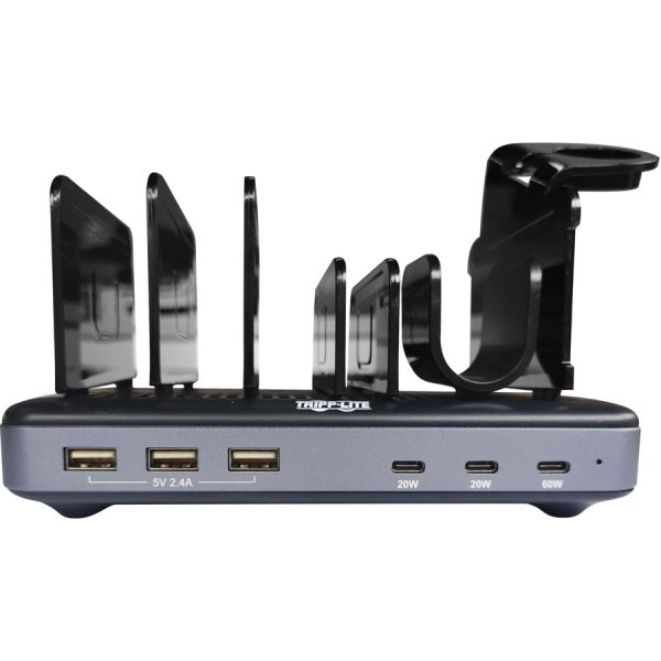 Eaton Tripp Lite Series 120W Multi-Device Charging Station - 60W USB-C, 2x 20W USB-C, and 3x USB-A Ports for Smartphone, Tablet and Apple Watch with Storage - Image 4