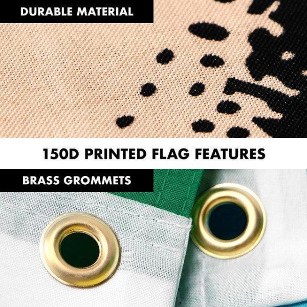 G128 Combo Pack: 6 Feet Tangle Free Spinning Flagpole (Black) Washington WS State Flag 3x5 ft Printed 150D Brass Grommets (Flag Included) Aluminum Flag Pole - Image 4