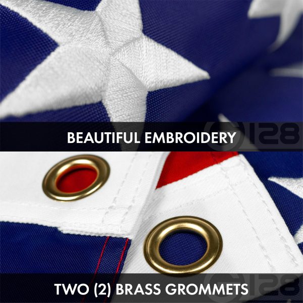 G128 COMBO PACK: American Flag Single Sided 3x5 Ft & California State Flag Double Sided 3x5 Ft, Both Embroidered Polyester - Image 4