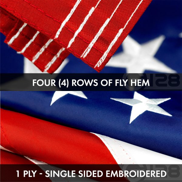 G128 COMBO PACK: American Flag Single Sided 3x5 Ft & California State Flag Double Sided 3x5 Ft, Both Embroidered Polyester - Image 5