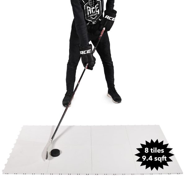 Dryland Flooring Tiles for Hockey Training   8 Pack Hockey Tiles (9.4 sqft) for Shooting Passing Stickhandling   Not Skateable Synthetic Ice Tiles for Hockey Practice