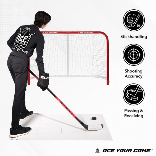 Dryland Flooring Tiles for Hockey Training   8 Pack Hockey Tiles (9.4 sqft) for Shooting Passing Stickhandling   Not Skateable Synthetic Ice Tiles for Hockey Practice - Image 3