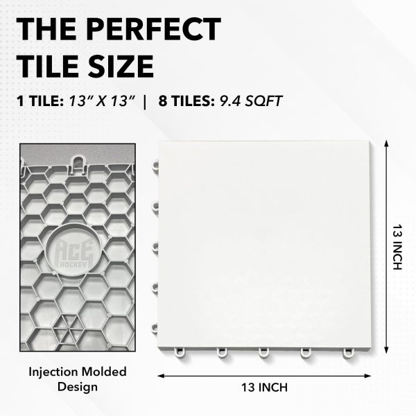 Dryland Flooring Tiles for Hockey Training   8 Pack Hockey Tiles (9.4 sqft) for Shooting Passing Stickhandling   Not Skateable Synthetic Ice Tiles for Hockey Practice - Image 5