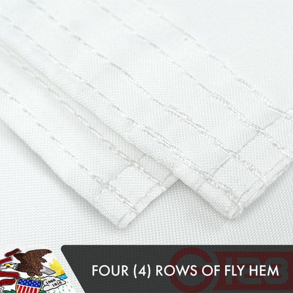 Illinois IL State Flag 3x5 Ft 3-Pack Double-sided Embroidered Polyester By G128 - Image 5