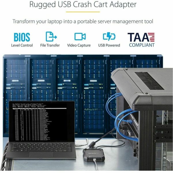 StarTech.com Laptop to Server KVM Console, Rugged USB Crash Cart Adapter with File Transfer and Video Capture, TAA - Image 2