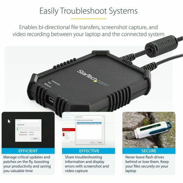 StarTech.com Laptop to Server KVM Console, Rugged USB Crash Cart Adapter with File Transfer and Video Capture, TAA - Image 6