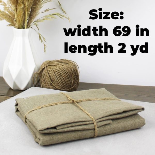 Art Linen Canvas 69  Wide x 2 Yard Long   Plain Natural Linen Fabric   Unprimed Linen Canvas for Painting   Heavy Duty (28.2 oz) Raw Canvas for Art - Image 2