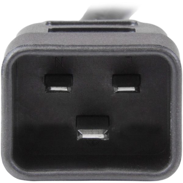 StarTech.com 3ft (1m) Heavy Duty Extension Cord, IEC C13 to IEC C20 Black Extension Cord, 15A 125V, 14AWG, Heavy Gauge Power Cable - Image 4