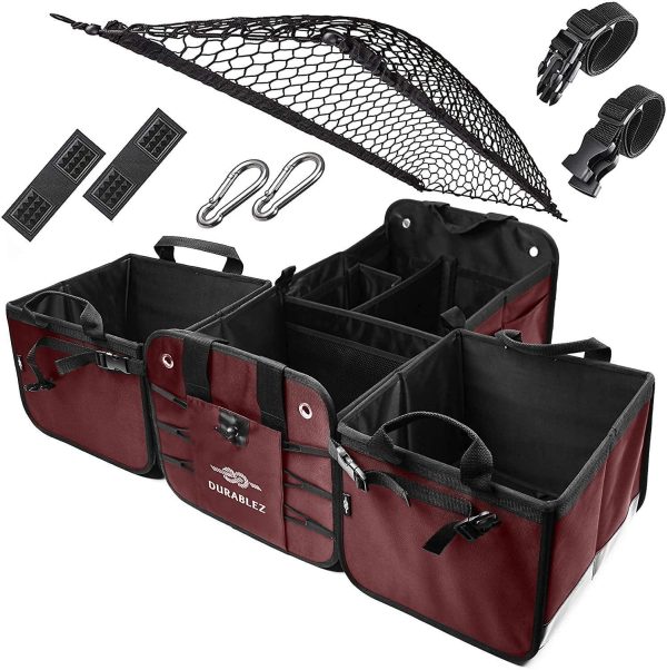 4 Compartment Separable Collapsible Car Trunk Storage Organizer for SUV Minivan Truck Sedan   XXL Cherrysh