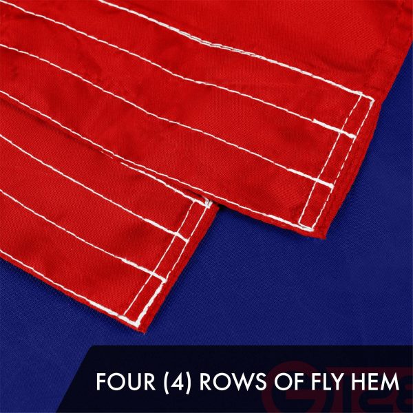 G128 Combo Pack: American USA Flag 5x8 Ft & Betsy Ross Flag 5x8 Ft | Both ToughWeave Series Embroidered 300D Polyester, Embroidered Design, Indoor/Outdoor, Brass Grommets - Image 5