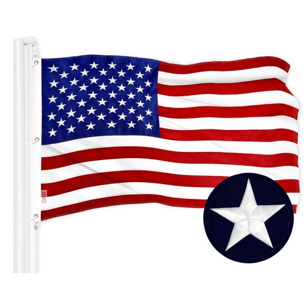 G128 Combo Pack: American USA Flag 5x8 Ft & Betsy Ross Flag 5x8 Ft | Both ToughWeave Series Embroidered 300D Polyester, Embroidered Design, Indoor/Outdoor, Brass Grommets - Image 6