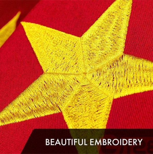 China Chinese Flag 3x5 Ft 5-Pack Embroidered Polyester By G128 - Image 3