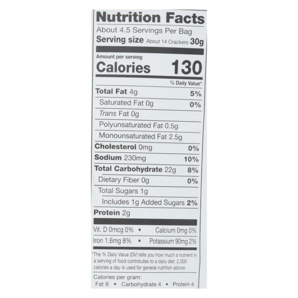 Miltons - Cracker Olive Oil Gluten Free - Case of 12 - 4.5 OZ