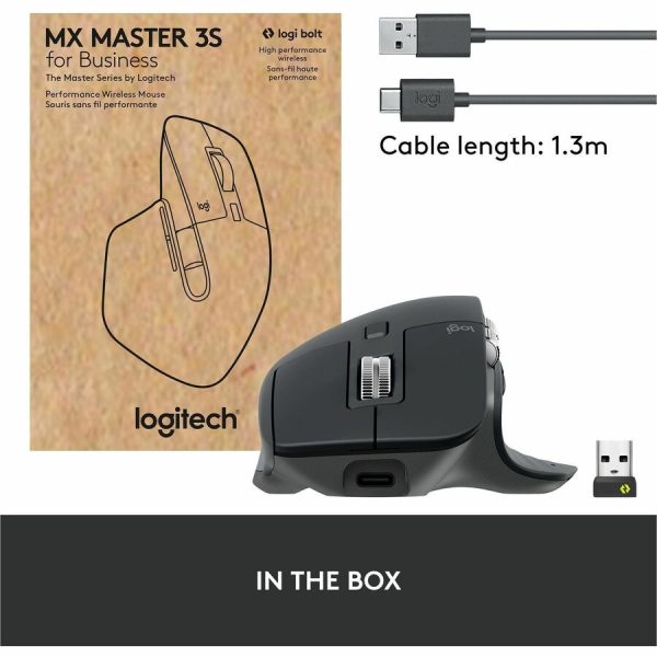 Logitech MX Master 3S for Business, Wireless Mouse with Quiet Clicks, 8K DPI, Logi Bolt USB Receiver, Graphite - Image 10