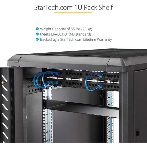 StarTech.com 1U Server Rack Cabinet Shelf - Fixed 20" Deep Cantilever Rackmount Tray for 19" Data/AV/Network Enclosure w/cage nuts, screws - Image 5