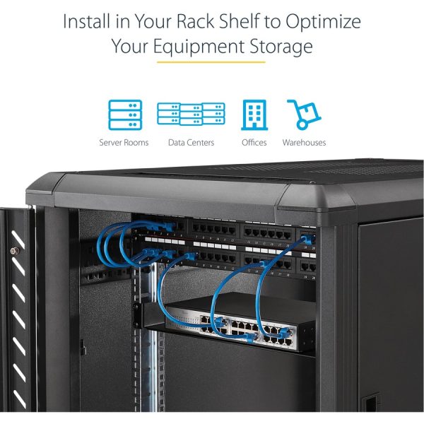 StarTech.com 1U Server Rack Cabinet Shelf - Fixed 20" Deep Cantilever Rackmount Tray for 19" Data/AV/Network Enclosure w/cage nuts, screws - Image 6