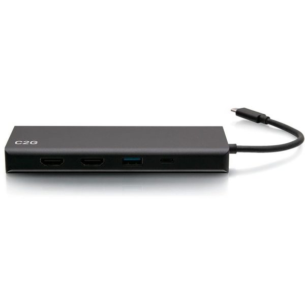 C2G USB C Docking Station - Dual Monitor Docking Station with 4K HDMI, USB, Ethernet, and AUX - Power Delivery up to 60W - Image 4