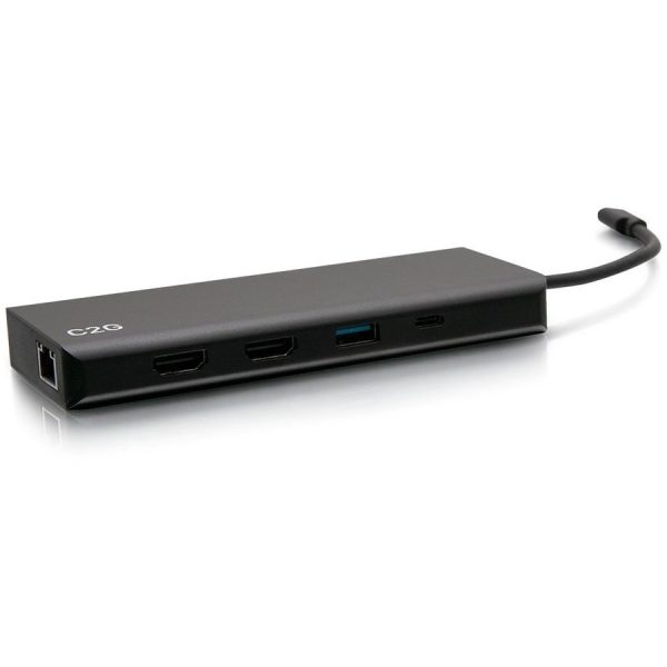 C2G USB C Docking Station - Dual Monitor Docking Station with 4K HDMI, USB, Ethernet, and AUX - Power Delivery up to 60W - Image 5
